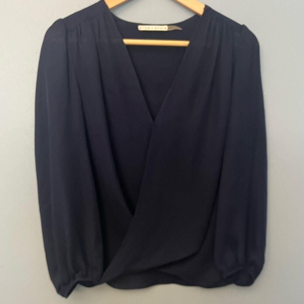 Alice + Olivia Silk Crossover Blouse